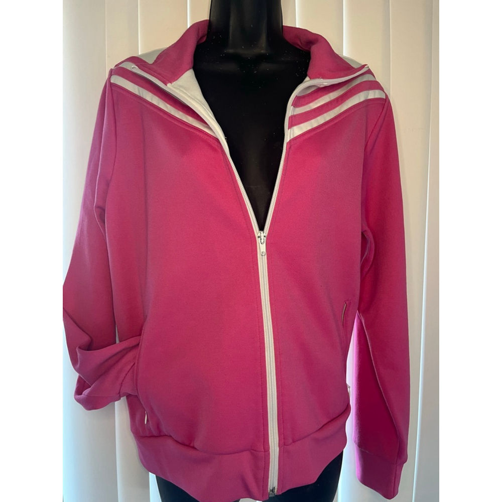 Old Navy Pink and White Track Jacket Women's